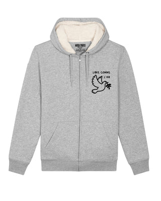 Hoodie Sherpa Brodé "Libre Comme L'Air"