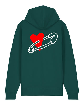 Hoodie à Zip Brodé "Coeur Pins"