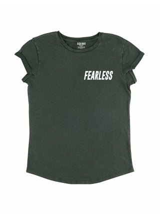 T-shirt Roll Up Brodé "Fearless"