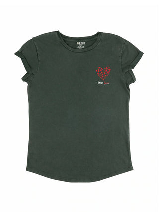 T-shirt Roll Up Brodé "Sweet Heart"