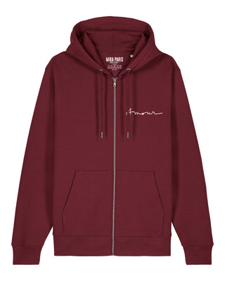 Hoodie à Zip Brodé "Amour"