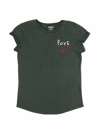 T-shirt Roll Up Brodé "Love"