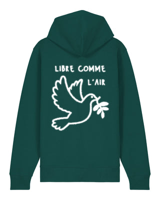 Hoodie à Zip Brodé "Libre Comme L'Air"