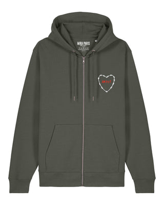 Hoodie à Zip Brodé "Amour"