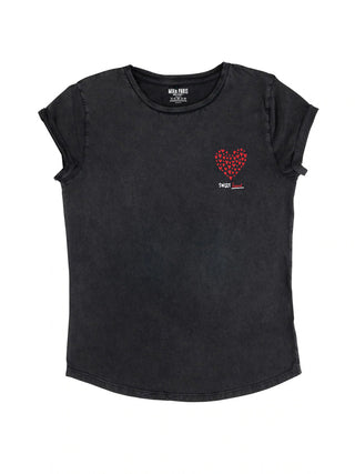 T-shirt Roll Up Brodé "Sweet Heart"