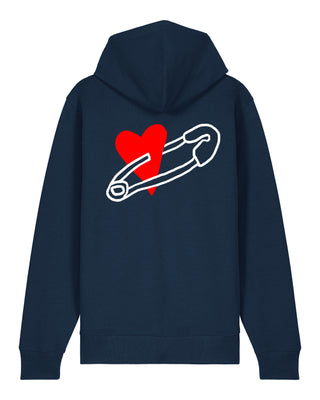 Hoodie à Zip Brodé "Coeur Pins"