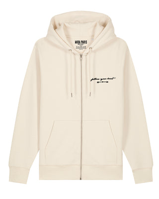 Hoodie à Zip Brodé "Follow Your Heart"