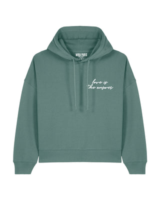 Cropped Hoodie Brodé "Love is The Answer"