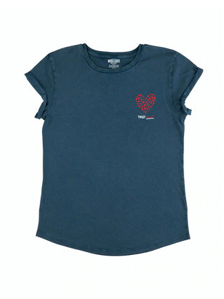 T-shirt Roll Up Brodé "Sweet Heart"