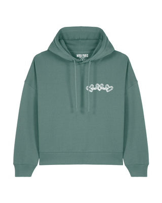 Cropped Hoodie Brodé "Chains"