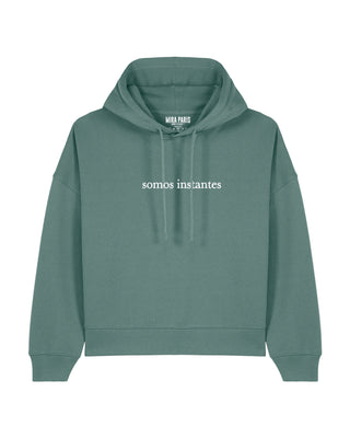 Cropped Hoodie Brodé "Somos Instantes"