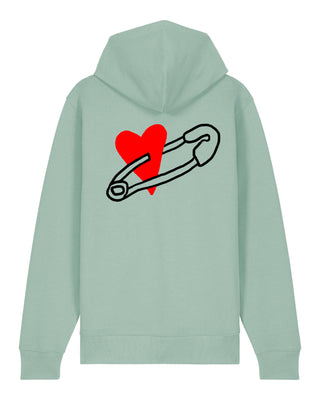 Hoodie à Zip Brodé "Coeur Pins"