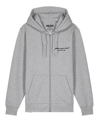 Hoodie à Zip Brodé "Follow Your Heart"