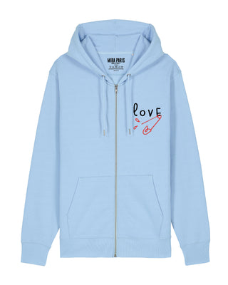 Hoodie à Zip Brodé "Love"