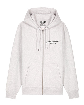 Hoodie à Zip Brodé "Follow Your Heart"