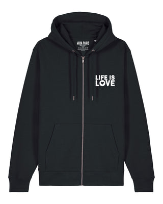 Hoodie à Zip Brodé "Life is Love"