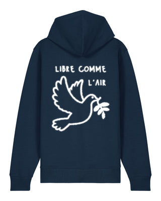 Hoodie à Zip Brodé "Libre Comme L'Air"