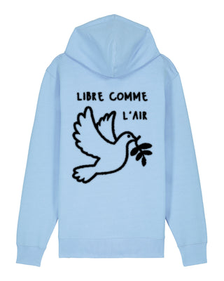 Hoodie à Zip Brodé "Libre Comme L'Air"