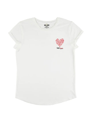 T-shirt Roll Up Brodé "Sweet Heart"