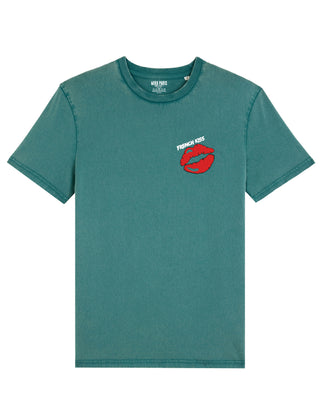 T-shirt Vintage Brodé "French Kiss"