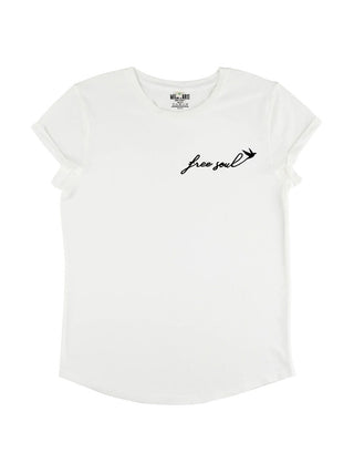 T-shirt Roll Up Brodé "Free Soul"