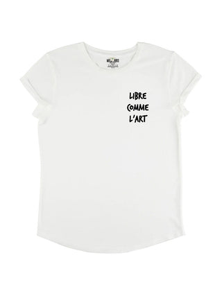 T-shirt Roll Up Brodé "Libre Comme l'art"