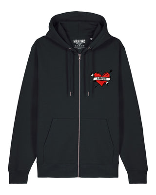 Hoodie à Zip Brodé "Amour"