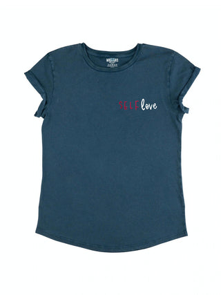 T-shirt Roll Up Brodé "Self Love"