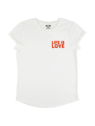 T-shirt Roll Up Brodé "Life is Love"