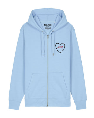 Hoodie à Zip Brodé "Amour"