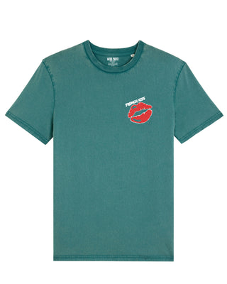 T-shirt Vintage Brodé "French Kiss"