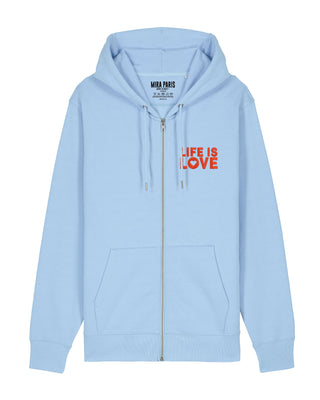 Hoodie à Zip Brodé "Life is Love"