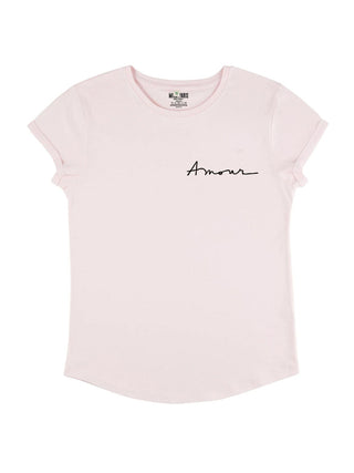 T-shirt Roll Up Brodé "Amour"