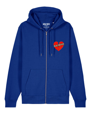 Hoodie à Zip Brodé "For Never"