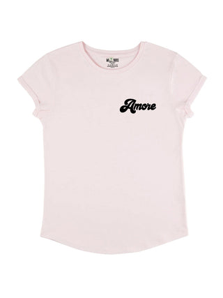 T-shirt Roll Up Brodé "Amore"