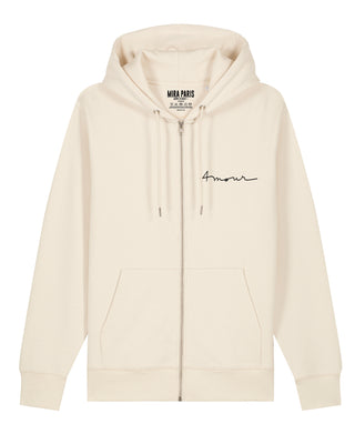 Hoodie à Zip Brodé "Amour"