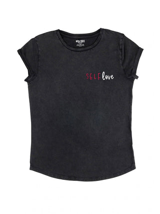 T-shirt Roll Up Brodé "Self Love"