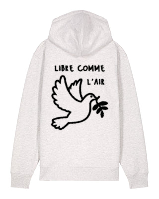 Hoodie à Zip Brodé "Libre Comme L'Air"