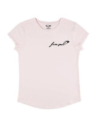 T-shirt Roll Up Brodé "Free Soul"