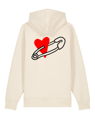 Hoodie à Zip Brodé "Coeur Pins"