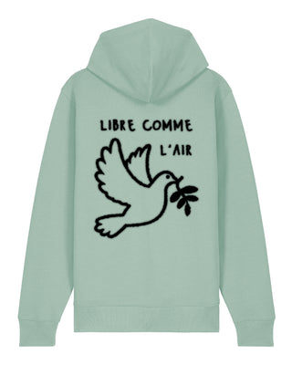 Hoodie à Zip Brodé "Libre Comme L'Air"