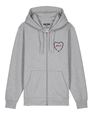 Hoodie à Zip Brodé "Amour"