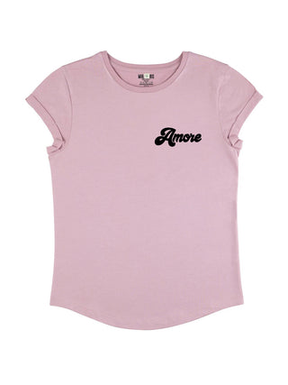 T-shirt Roll Up Brodé "Amore"