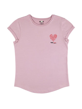 T-shirt Roll Up Brodé "Sweet Heart"