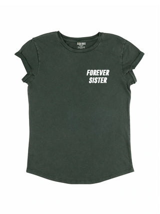 T-shirt Roll Up Brodé "Forever Sister"