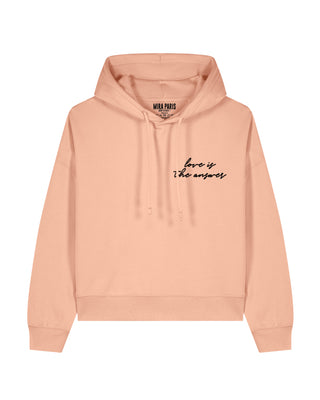 Cropped Hoodie Brodé "Love is The Answer"