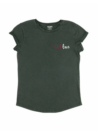 T-shirt Roll Up Brodé "Self Love"