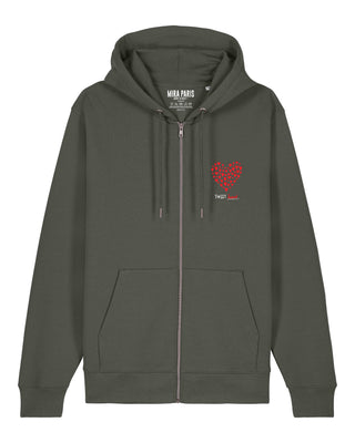 Hoodie à Zip Brodé "Sweet Heart"