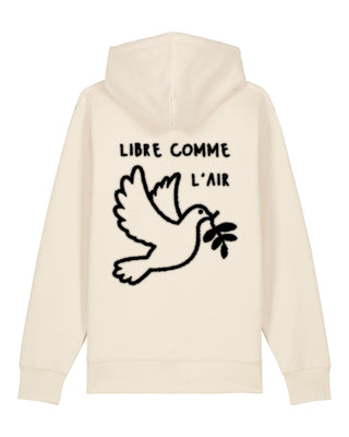 Hoodie à Zip Brodé "Libre Comme L'Air"