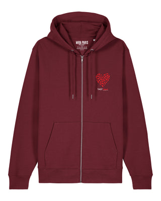 Hoodie à Zip Brodé "Sweet Heart"